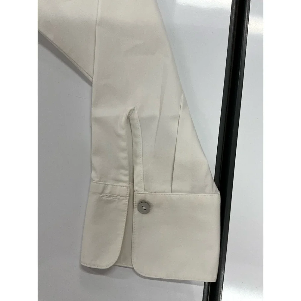 J. Jill The White Shirt Collection L Classic Long Sleeve Unique Button Side Seam - Picture 2 of 8